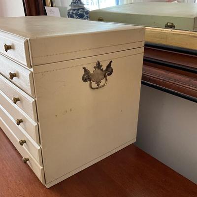 M1271 Vintage Four Drawer Jewelry Chest with Costume Jewelry