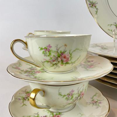D1280 Large 30 Pc Set of Theodore Haviland "Rosalinde" China