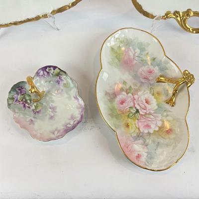 D1281 Antique Haviland Limoges Serving Plates and Vanity Dishes