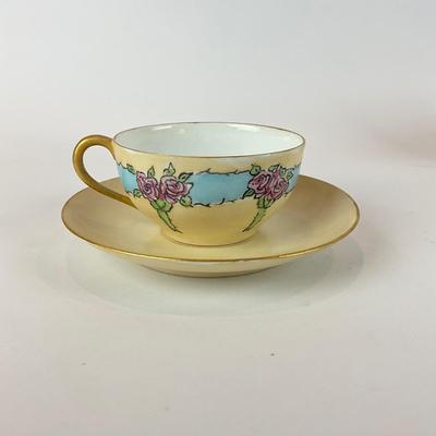 D1283 Antique Hand Painted Signed China Teaset