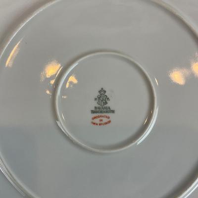 D1288 Bavaria China Floral Handpainted Bowls with Saucers and one large Platter