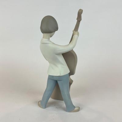 L1302 Lladro Boy with Double Bass Guitar Figurine