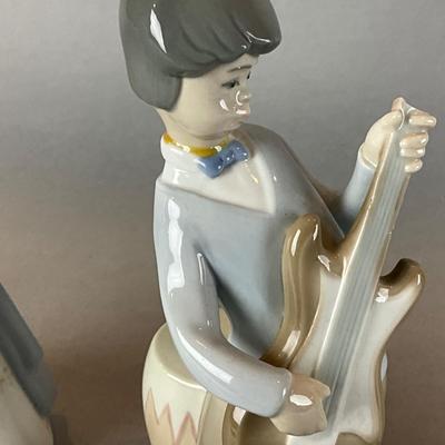 L1306 Lladro "Fairy" & "Boy Playing Guitar" ,Flying Duck, Boy withDrum Figurines AS-IS