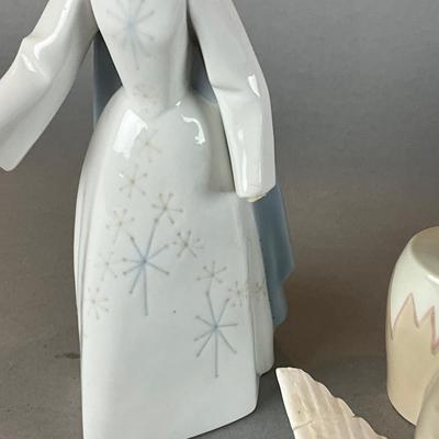 L1306 Lladro "Fairy" & "Boy Playing Guitar" ,Flying Duck, Boy withDrum Figurines AS-IS