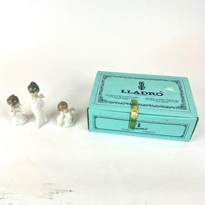 L1312 Lladro Set of Three Angel Ornament Figurines
