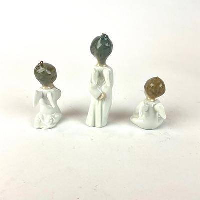 L1312 Lladro Set of Three Angel Ornament Figurines