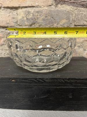 Sale Photo Thumbnail #344: Footed cake plate, two footed bowls, two nut and mint bowls, a small bowl and a single punch cup. Some Whitehall, some Fostoria