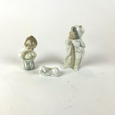 L1314 Lladro Mini Shepard, Lamb , Boy Ornament Set