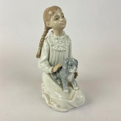 L1317 Lladro NAO "Girl with Dog" Figurine