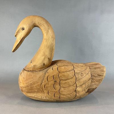 L1324 Large Vintage Handcarved Duck / Swan