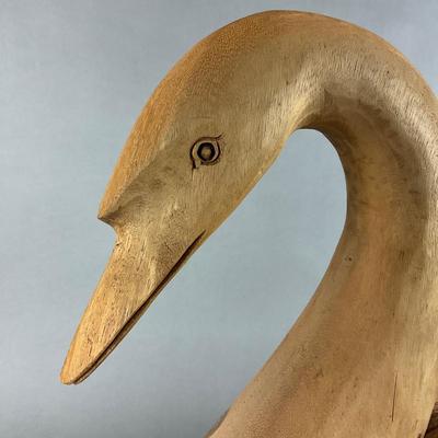 L1324 Large Vintage Handcarved Duck / Swan