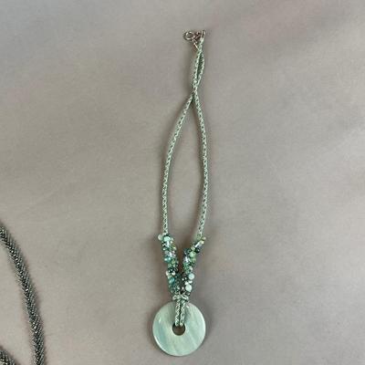 H1326 Lot of Dichroic Glass Pendant, Necklaces and Beaded Jewelry
