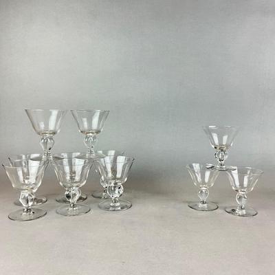 L1336 Vintage 11pc Set of Seneca Crystal Goblets