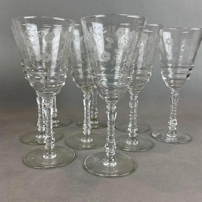 L1341 Set of 20 ROCK SHARPE "Halifax" Crystal Etched Goblets