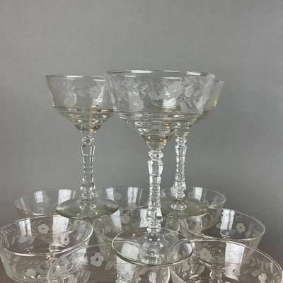 L1341 Set of 20 ROCK SHARPE "Halifax" Crystal Etched Goblets