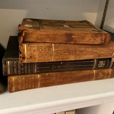 SR1345 Lot of Antique Books- Chandlers Encyclopedia, Famous Queens of History
