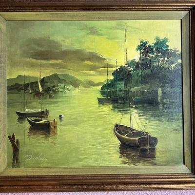 O1348 Vintage Original Oil Painting by Duplaix