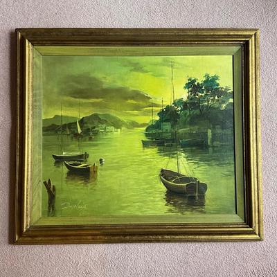 O1348 Vintage Original Oil Painting by Duplaix