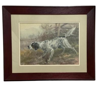 O1349 Vintage Joe Cummings b Antonio Picciola 1899 Spaniel Litograph