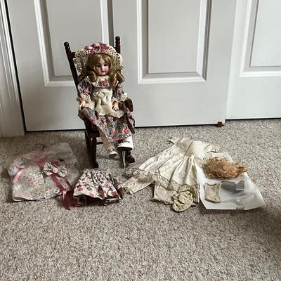 O1355 Antique Simon & Halbig Porcelain , Composition, Wood Doll