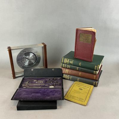 O1359 Vintage Drafting Tool Kit with Vintage Engineer Books