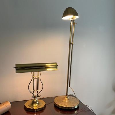 O1362 Brass Floor Lamp and Desk Lamp
