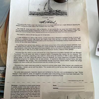 O1363 Signed and Numbered Watercolor Print by Keith Whitclock & Boat Captain "Caleb Jones"
