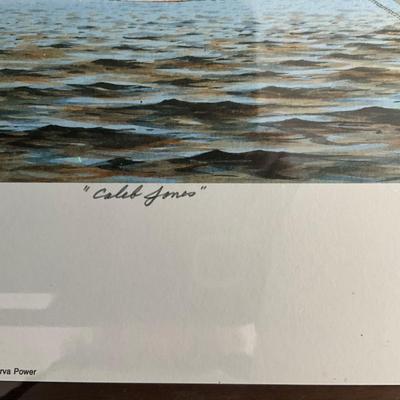 O1363 Signed and Numbered Watercolor Print by Keith Whitclock & Boat Captain "Caleb Jones"