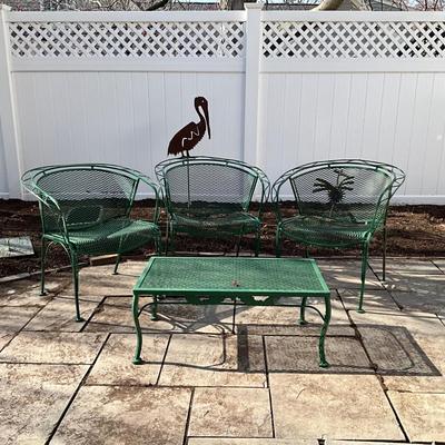 U1364 Vintage Four Piece Iron Outdoor Furniture Set