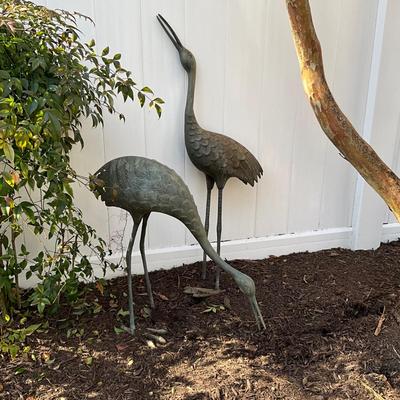 U1372 Pair of Outdoor Garden Metal Cranes