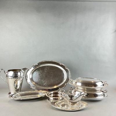 D1377 Large Lot of Silverplate Holloware
