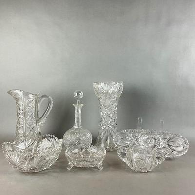 L1383 Large lot of Antique Cut Crystal