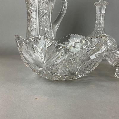 L1383 Large lot of Antique Cut Crystal