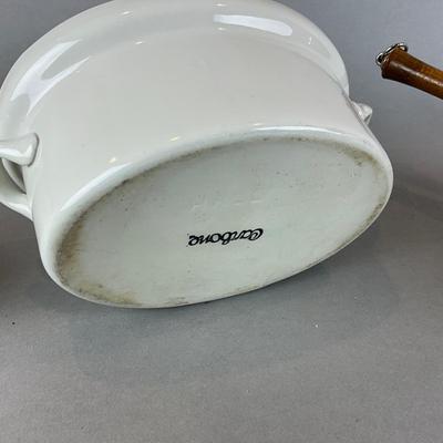 K1387 Vintage Carbone Oval Duck Dish with Descoware Lidded Pot