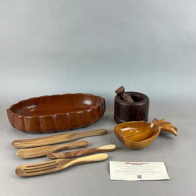 K1388 Wooden Kitchen Wares and Spurtle Set