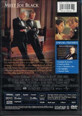 DVD * Meet Joe Black, movie, Dolby Surround, 180 minutes. Excellent condition