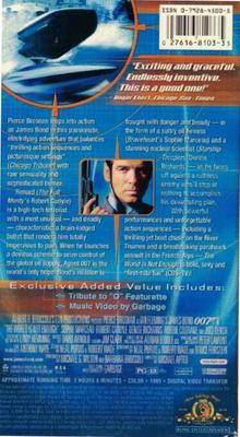 007 The World Is Not Enough * VHS action movie, Dolby Surround Stereo, 128 minutes