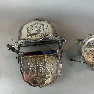 D1417 Antique Victorian Revolving Butter Dish and Muffin Warmer