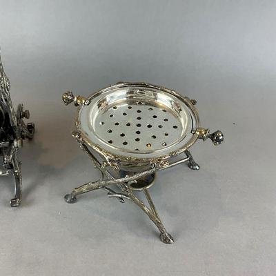 D1417 Antique Victorian Revolving Butter Dish and Muffin Warmer