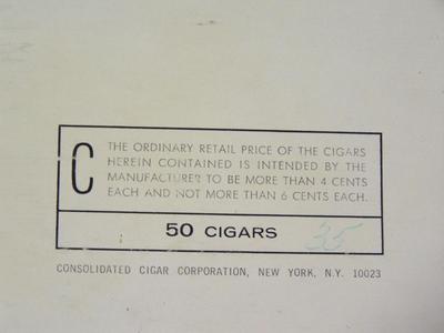 Vintage Ben Franklin Perfectos cigar box from 50s/60s.- Over all not bad