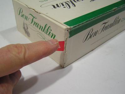 Vintage Ben Franklin Perfectos cigar box from 50s/60s.- Over all not bad