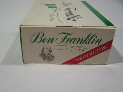 Vintage Ben Franklin Perfectos cigar box from 50s/60s.- Over all not bad
