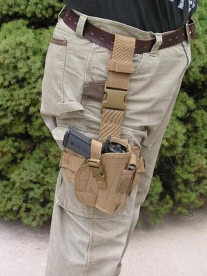 Leg or belt holster w/mag pouch, for full size pistol.