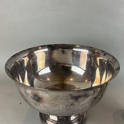 D1425 Large Silverplate Punchbowl with Set of 6 Mint Julep Cups