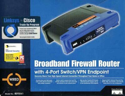 LINKSYS Broadband Firewall Router with 4-Port Switch/VPN Endpoint.