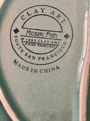 Vinatge Clay Art Mosaic Fish - Plkatter and Bowl
