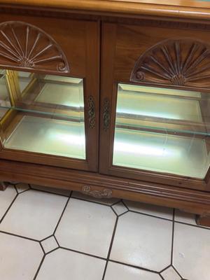 Vintage Pulaski Furniture Pine Credenza - Lights up