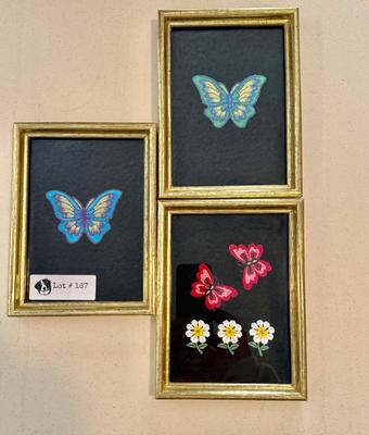Butterfly Framed Art - Set of 3