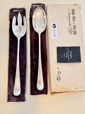 Gerity Georgian Serving Spoonand Salad Fork - pleated silver