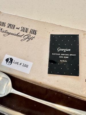 Gerity Georgian Serving Spoonand Salad Fork - pleated silver